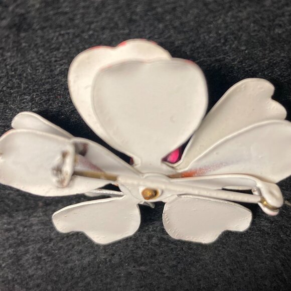 Vintage  Layer Hippy Mod Retro 60's Enamel Flower Pin Brooch - Picture 6 of 9